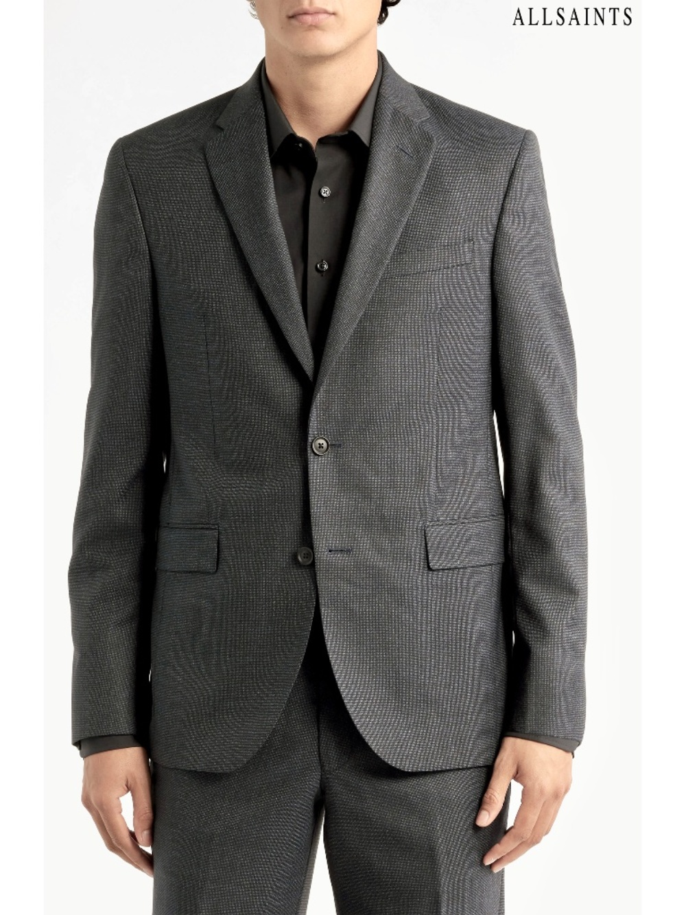 ALLSAINTS NWT $898 ROSS SLIM FIT 100% WOOL CHARCOAL SUIT. 2 PIECE. SIZE 42R